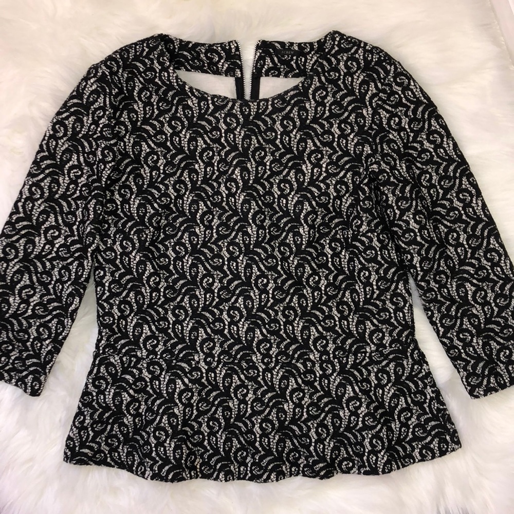 J.Crew black lace top